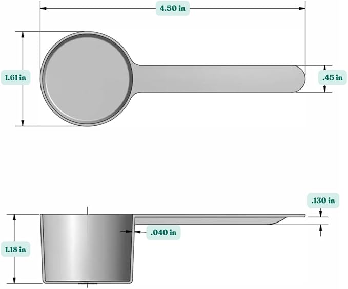 32 mL (32 CC | 1.08 Oz.) Long Handle Scoop for Measuring Coffee, Pet Food, Grains, Protein, Spices and Other Dry Goods (Pack of 100)