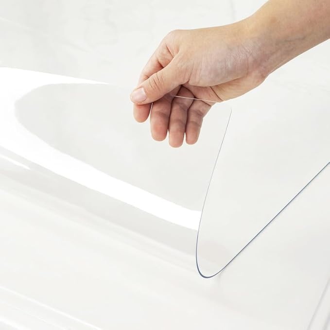 Warmstar Clear Table Cover Protector 48 x 120 Inch,1.5mm Thick Plastic Table Cover Rectangle,PVC Clear Table Protector,Desk Protector Mat for Kitchen, Dresser, Writing Desk，Dining Room Table