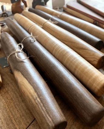 Handmade French Wooden Rolling Pin for Dough - 12 inch Cherry tapered Wood Roller, Perfect for Baking, Pizza, and Tortillas - Crafted in Kentucky