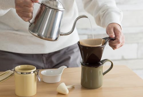 Zero Japan - Bee House Pour Over Coffee Dripper - Lead-Free & Cadmium-Free Ceramic Coffee Maker with Elegant Peek Hole, Drip Cone Brewer Coffee Gifts, Brewing Accessories - Steel Gray, Standard Size
