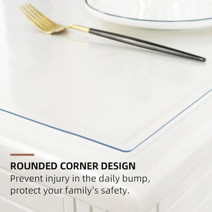 Warmstar Clear Table Cover Protector 20 x 54 Inch,1.5mm Thick Plastic Table Cover Rectangle,PVC Clear Table Protector,Desk Protector Mat for Kitchen, Dresser, Writing Desk，Dining Room Table
