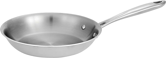 Tramontina Boston Tri-Ply Clad Stainless Steel 8-Inch Small Frying Pan, Induction-Ready Skillet, Dishwasher-Safe, NSF-Certified