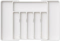 Lifewit Silverware Drawer Organizer, Expandable Utensil Tray for Kitchen, BPA Free Flatware and Cutlery Holder, Adjustable Plastic Storage for Spoons Forks Knives, Large, White