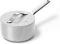 Caraway Nonstick Ceramic Sauce Pan with Lid (1.75 qt) - Non Toxic, PTFE & PFOA Free - Oven Safe & Compatible with All Stovetops (Gas, Electric & Induction) - Gray