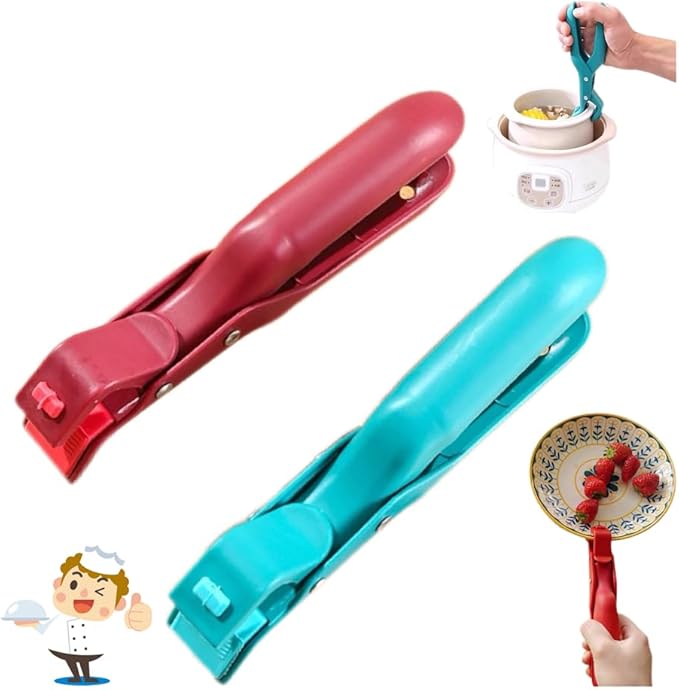 2PCS Anti-Scald Bowl Clip,For Kitchen, Hot Bowl Dish Plate Gripper Clips Tongs Clamp Holder, Kitchen Silicone Anti Slip Clip 2025 Upgraded Silicone Clip