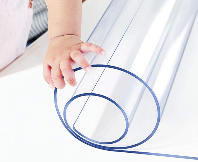 Clear Plastic Table Protector PVC Tablecloth Cover Vinyl Table Cloths Easy Clean Waterproof Wipeable Furniture Desktop Topper Pad for Dining Kitchen Conference Coffee Computer Desk Mat 40x75 inch