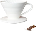 Pour Over Coffee Maker, Single Cup Coffee Dripper, Manual Porcelain Slow Brewing Accessories for Travel, Camping, Office, Home, Cafe, Coffee Gifts (White, Small,1-2Cups)