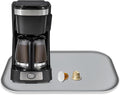 TOHONFOO Silicone Coffee Maker Mat with Lip, 17.4'' x 10.6'' Heavy Duty Coffee Maker Mat for Countertops, Coffee Tray Fit Under Coffee Machine Appliance Automatic Machines Espresso Accessory, Grey