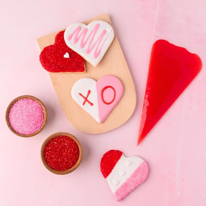 Sweets Indeed Frosting Kit plus Sprinkles Frosting Tubes nozzles 11.71 ounces Perfect for baking and cookie decoarting (Vday Decorating Kit)