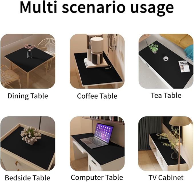 Leather Dresser Cover,1.8mm Thick,12x40 Inch,Dresser Protector Top,Dresser Top Protector,Dresser Cover Top,Dresser Top Cover,Dresser Cover Top for Bedroom.(Black+Gray,12x40)