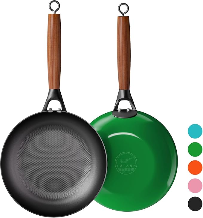 YUTANN Cast Iron Frying Pan 10 Inch - Non Stick Skillet with Diamond Pattern, Pre-Seasoned, PFAS/PFOA Free, Easy to Clean, Detachable Handle, Great for Indoor and Outdoor Cooking