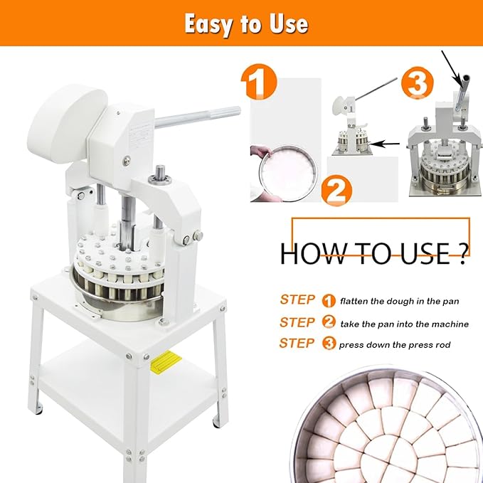 INTSUPERMAI Commercial Dough Divider Cutter3.81oz-20.3oz Equal Dough Dividing Machine Manual 10PCS Hydraulic Dough Divider Cutting Machie Heavy Duty Quantitative Partition Bakery Machine