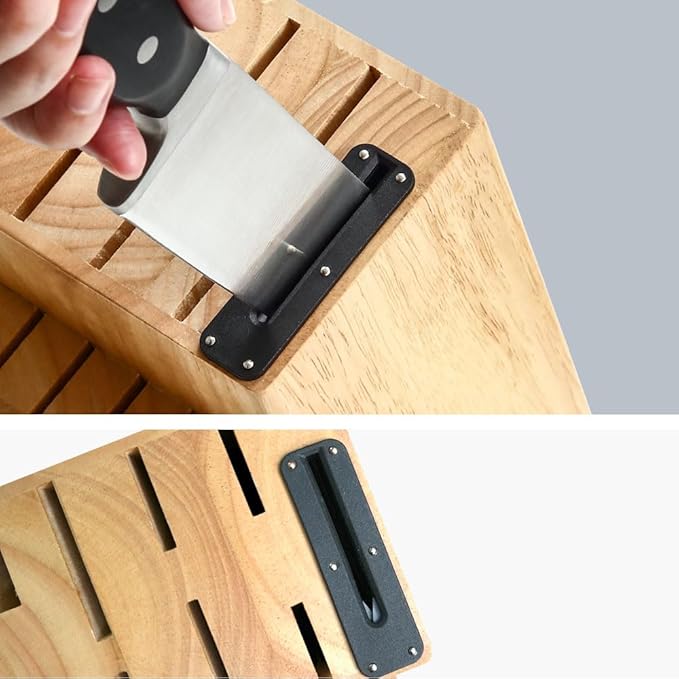 18-Piece Kitchen Chef's Knife Set Block Utensils Set with Peeler, German High Carbon Stainless Steel Razor-Sharp Blade with Ergonomic Handle, Professional Knife Block Set with Built-in Sharpener