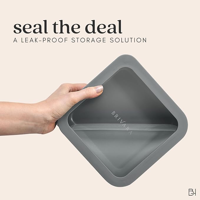 Ceramic Coated Glass Food Storage Container | No PTFE, PFOA, PFAS, and BPA | Reusable Non Toxic Meal Prep Container with Glass Lid | Easy To Store | 6 Cup Rectangle [Smoke]