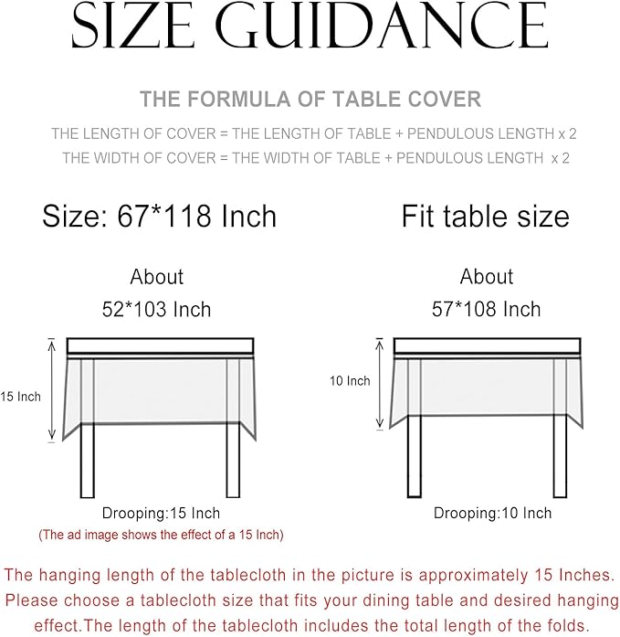 patdrea Designer Linen Rectangle Table Cloth,Vintage Anti-Wrinkle Durable Breathable French Extra Long Tablecloth,Dacorative for Kitchen Dining,Holiday,Christmas,Thanksgiving,67"x118"-Cudillero
