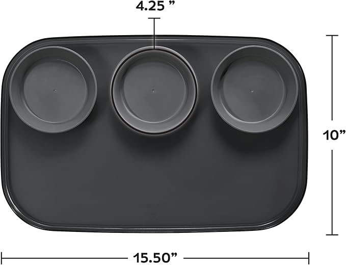 madesmart dipware 3 Bowl Serving Tray, Collapsible & Removable Dip Bowls for Charcuterie, Guacomole, Snacks, Veggies, Premium Dishwasher & Microwave Safe, Multipurpose Plate & Bowl, Sage