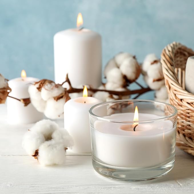 Thick Candle Jars for Making Candles 16 Pcs, 4 OZ Empty Jars with Wood Lids for Candle Making, Sample Container - Dishwasher Safe,Clear