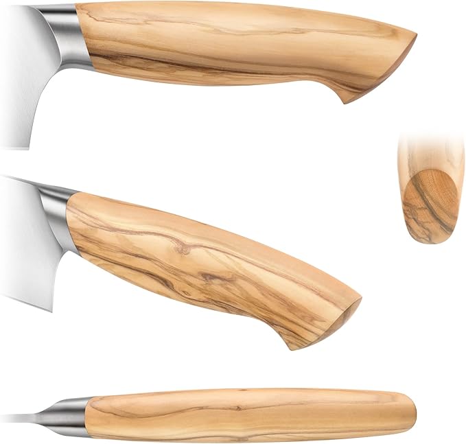 Cangshan OLIV Series 8-Piece Knife Block Set, Forged Swedish 14C28N Steel, Maple Block, 501684
