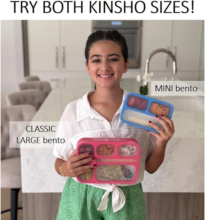 Snack Container - Small Bento Lunch Box for Kids Girls Boys Toddlers | MINI Leak-proof Boxes, Baby Bentobox for Daycare, Portion Containers, BPA-Free Pink and Blue Set of 2