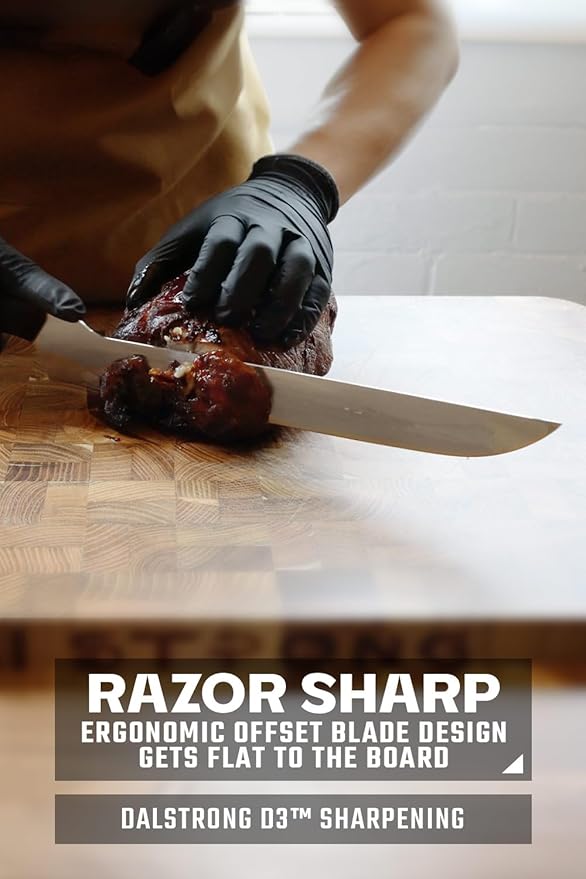 Dalstrong Brisket Slicing Knife - 12 inch Offset Blade - Gladiator Series Elite - High Carbon German Steel - G10 Handle Kitchen Knife - w/Sheath - NSF Certified