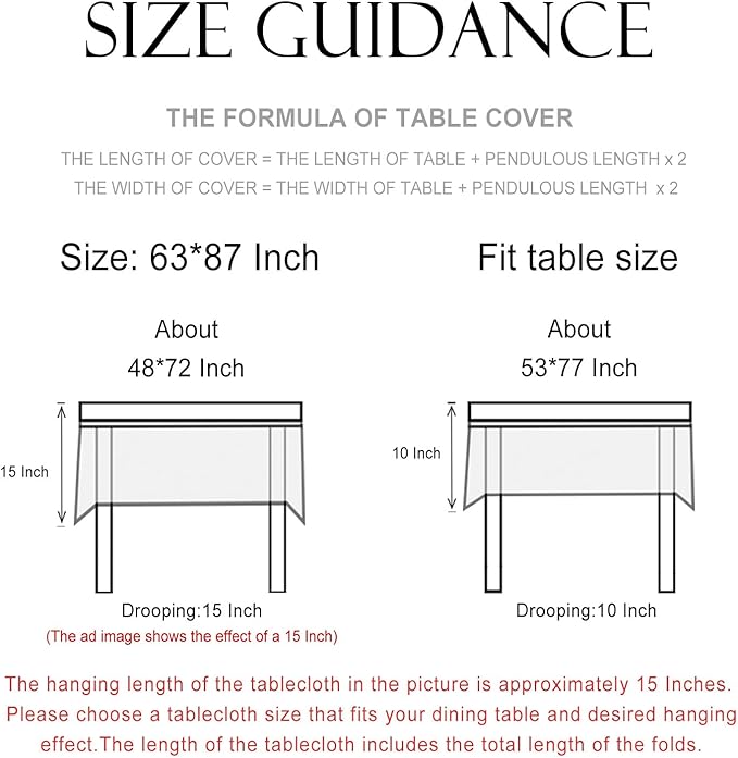 patdrea Designer Vintage Beige Tablecloth for Rectangle Table,Italian Linen Trees Pattern Anti-Wrinkle Table Cloth,Cover Cloth Decor for Kitchen Dining,Christmas,Thanksgiving,63"x87"-Tatiana a