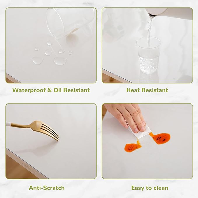 54 x 72 Inch Clear Table Cover Protector, Clear Table Protector for Dining Room Table, 1.5mm Plastic Table Cover, Waterproof Table Pad for Kitchen, Office