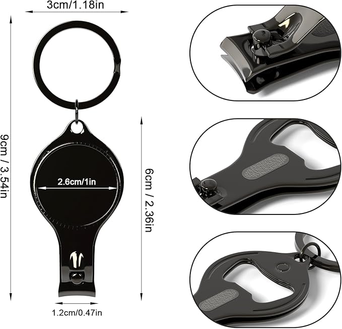 50pcs Personalized 4 in 1 Multi Function Bottle Opener, Nail Clipper, Wedding Favors Brewery, Private Customized, Black, Multitool Gifts for Men