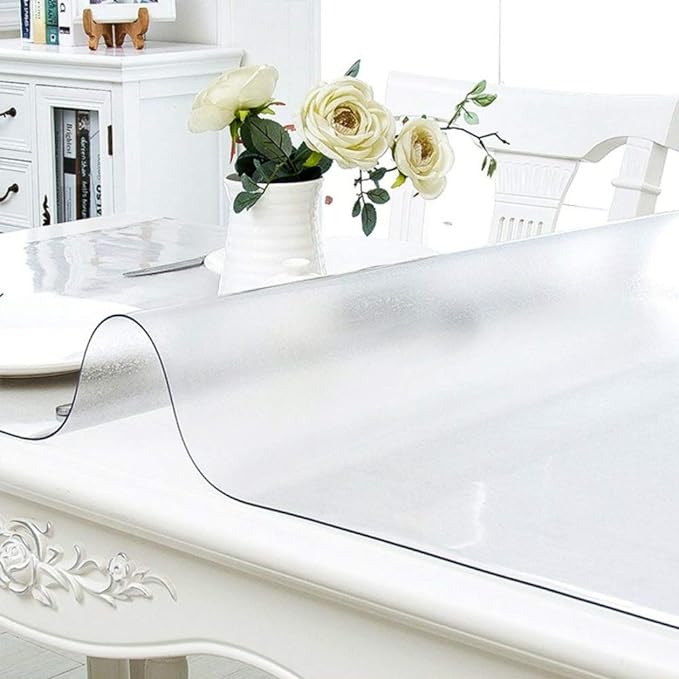 NECAUX Custom 16 x 40 Inch Frosted Desk Cover, 1.5mm Thick Plastic Protector, Vinyl Table Cover for Computer & Writing Desks