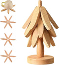 Natural Wood Tree Trivet Set, 𝐍atural Tree Trivet Set - 4 Wooden Trivets,4 Wooden 𝐓rivets & 1 Stand Like a Christmas Trees,for Hot Dish,Pot,Bowl,Teapot,Hot Pot Sets (Natural Wood 3 Trivets,3set)