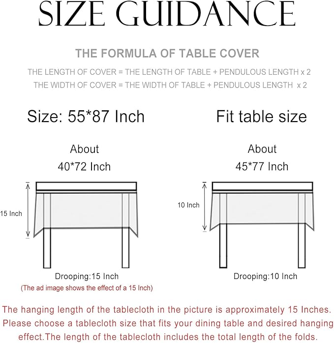 patdrea Designer French Tablecloth for Rectangle Table,Vintage Linen Trees Pattern Beige Tablecloths,Decoration Table Cover for Kitchen Dining Christmas,Thanksgiving,55"x87"-Tatiana D