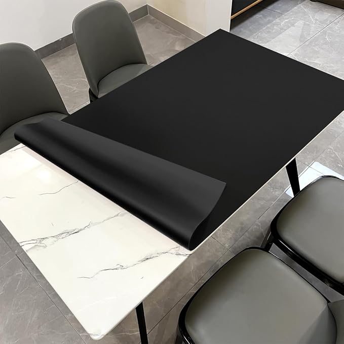 Table Top Protector for Dining Room Table - Can Be Used On Both Sides Waterproof and Easy to Clean Good Flatness(Black+Black 44x84)
