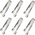 6PCS Ice Tongs Mini Sugar Tongs 4.25Inch Stainless Steel Small Serving Tong, Tiny Kitchen Tong for Appetizers,Tea Party, Coffee Bar, Desserts by Sunenlyst (Silver)
