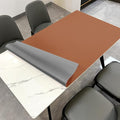 Leather Table Pad,1.8mm Thick,40x90 Inch,Dining Table Pad,Table Pads for Dining Room Table Rectangular,Dining Room Table Cover,Dining Table Cover(Brown+Gray,40x90)