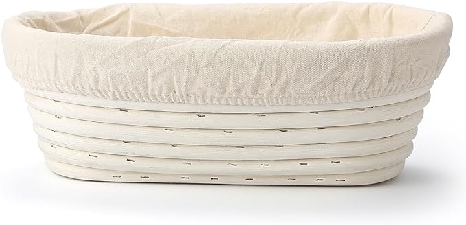 Saint Germain Bakery Premium Round Bread Banneton Basket with Liner - Perfect Brotform Proofing Basket for Making Beautiful Bread - (9 in. Round/10 in. Oval)