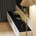 Leather Table Cover,1.8mm Thick,17x72 Inch Desk Cover,Dresser Cover Top,Dresser Protector Top,Dresser Cover,End Table Cover.(Black+Black,17x72)