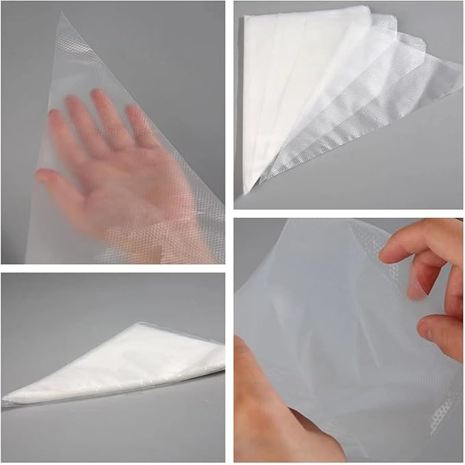 25 Inch Extra Large Piping Bags, AMBESTAR 200 Pieces Thick Disposable Anti Burst Icing Bags, Heavy Duty Icing Piping Bags Chocolate Royal Cupcake Cream Frosting Decorating Baking Supplies