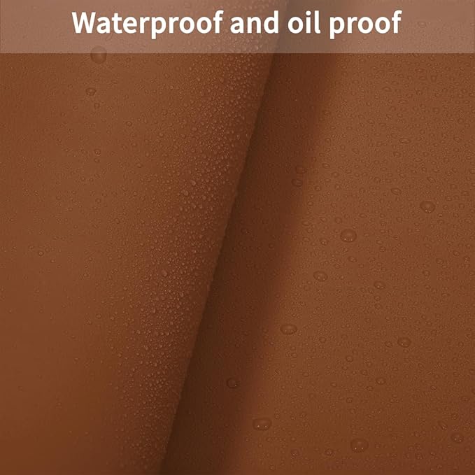 Leather Table Cover,1.8mm Thick,17x54 Inch Table Protector,Glass Table Protector,Table Sticker Cover,Desk Covers On Top of Desks.(Brown+Gray,17x54)
