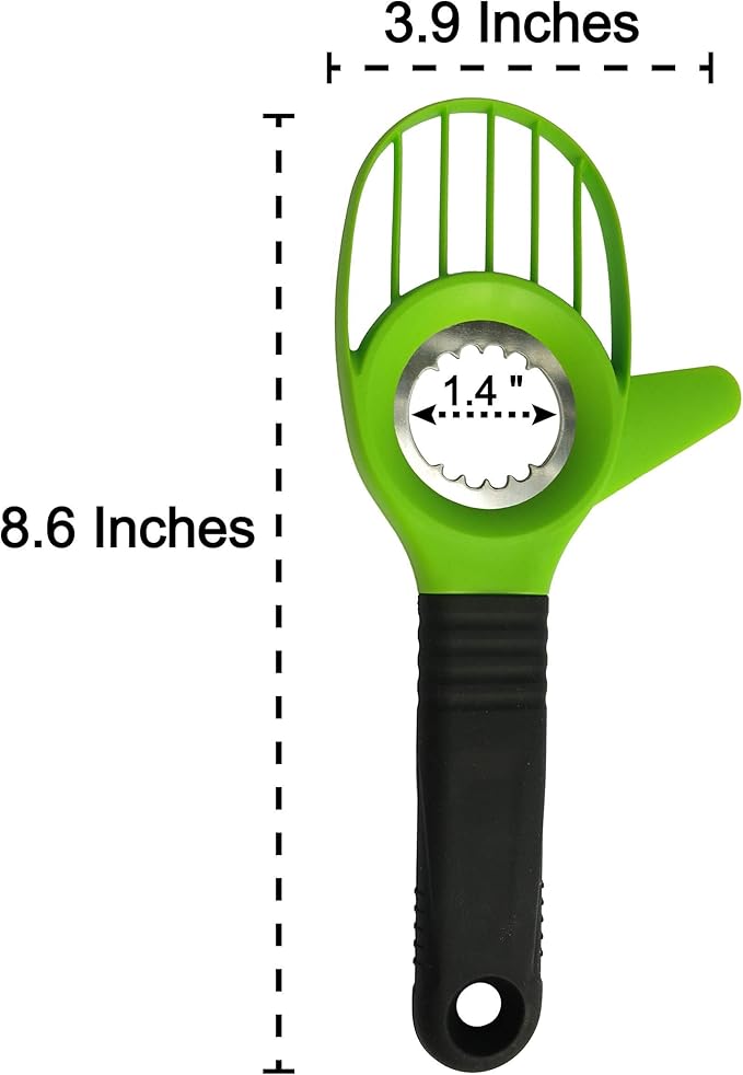 Avocado Slicer 3 Piece Set - Avocado Slicer Tool, Cutter, Knife, Peeler, Pitter, Cuber, Dicer & Avocado Keeper For Everything That You Will Ever Need For Your Avocados