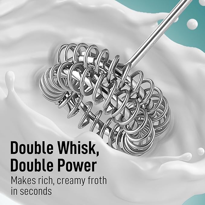 Zulay Kitchen FrothMate Powerful Milk Frother Portable & Compact Handheld Foam Maker Lattes, Cappuccinos (Marble, Froth N Go)