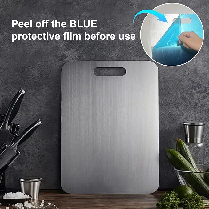 Katuchef Titanium Cutting Board,2026 New 100% Pure Titanium Cutting Boards for Kitchen,Non toxic Doubld-Side Durable Chopping Boards, Easy to Clean and Store(1PC-L:15.35 * 11.02)