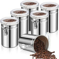 Lallisa 12 Pcs Stainless Steel Canisters 62 oz Stainless Steel Containers with Lids Food Storage Container with Airtight Clamp Lid Coffee Containers for Tea Sugar Coffee Flour Kitchen Counters