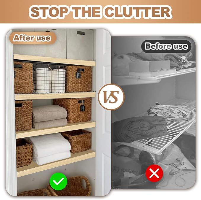 5 Pcs Wire Rack Covers 28x16x3 inch PVC Pantry Shelf Cover 0.31 inch Thick Removable Closet Wire Rack Shelf Covers,Decoration Kitchen Bathroom Office Shelving (Wood Color,28x16x3 inch)