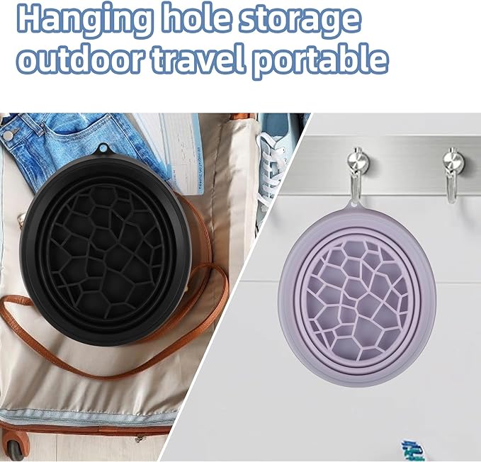 Face Bowl for Ice With Built-in Ice Tray, Collapsible Silicone Ice-Bath Face Bowl, Small Reusable Face-Ice Plunge Bowls, Perfect for Home Use, Camping, Travel (Black)