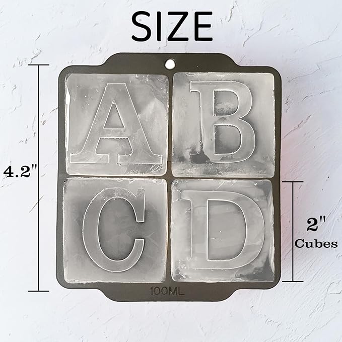 Letter Z Monogram Ice Cube Mold Custom Ice Cube Mold 2 Inch Big Initials Silicone Ice Cube Tray Gifts for DAD Gifts for Him