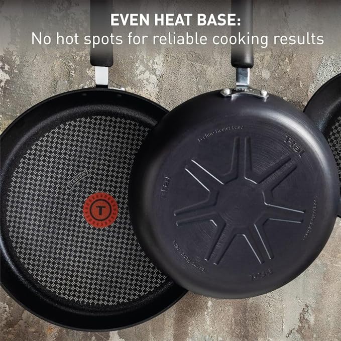 T-fal Ultimate Hard Anodized Non Stick Jumbo Cooker With Lid & Helper Handle 5 Quart, Oven Broiler Safe 400F, Lid Safe 350F, Cookware, Deep Frying Pan, Skillet, Pots and Pans, Dishwasher Safe, Grey