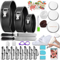 168pcs Cake Pan Sets for Baking + Cake Decorating Supplies: 3 Non-Stick Springform Pans Set (6, 8, 10 inches), Icing Tips – Multi-functional Leak-Proof CheeseCake Pan