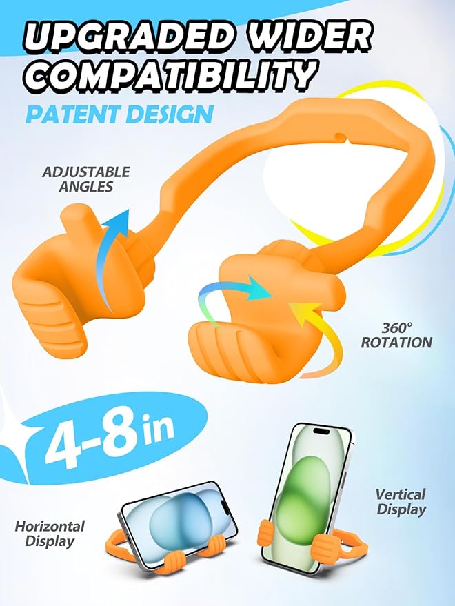 Stocking Stuffers for Teens Girls Women Cell Phone Holder: Thumbs Up Lazy Phone Stand Gifts for Adults Kids Boys Men Teenager Wife Mom Funny Gag Gadgets Ideas Who Wants Nothing Gift for Christmas