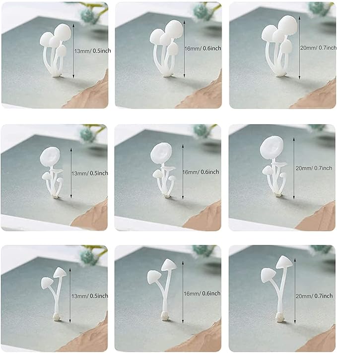 Woohome 11 PCS Jewelry Making Supplies Resin Mould, Mini Mushroom Casting Moulds, 3D Filler Art Craft Supplies Epoxy Moulds for Art Crafts DIY