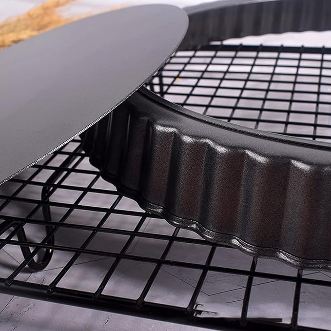 Tart Pan with Removable Bottom, Non Stick Quiche Baking Dish, Large Fluted Quiche Pan for Baking, 13 Inch