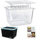 HOMENOTE Container 12 Quart with Lid & Rack and Sleeve - BPA Free Complete Sous Vide Accessories Kit with Cookbook For Anova and Most Sous Vide Cookers
